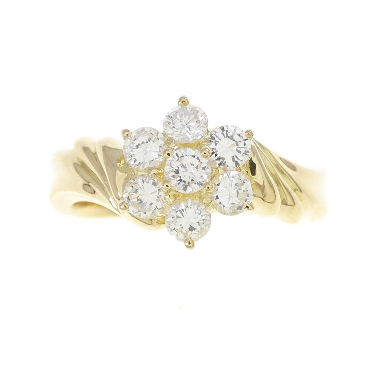 K18YG flower Diamond ring 0.50CT