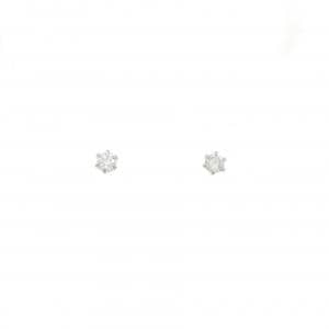 PT900 ソリティア ダイヤモンド ピアス 0.12CT