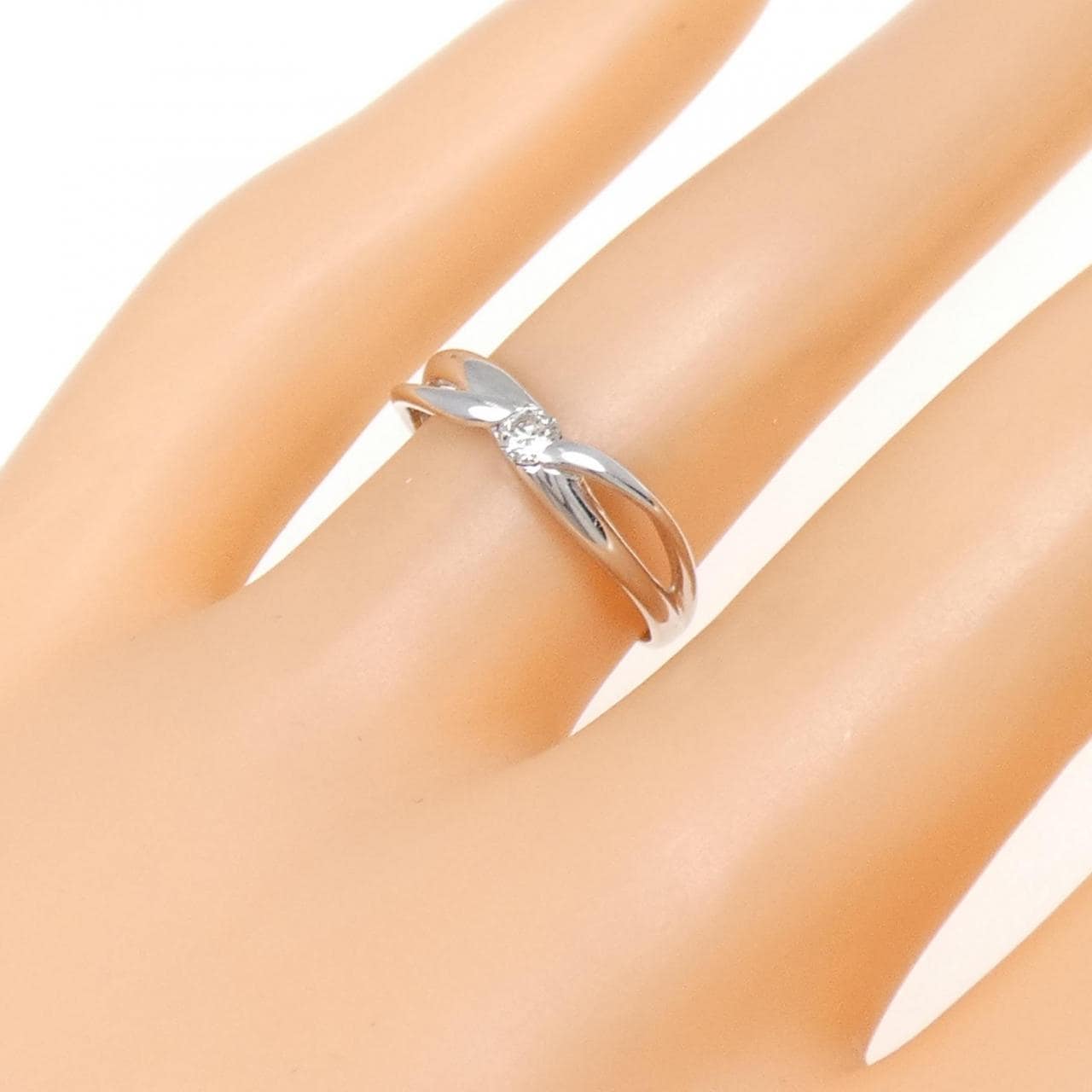 K18WG ダイヤモンド リング 0.08CT
