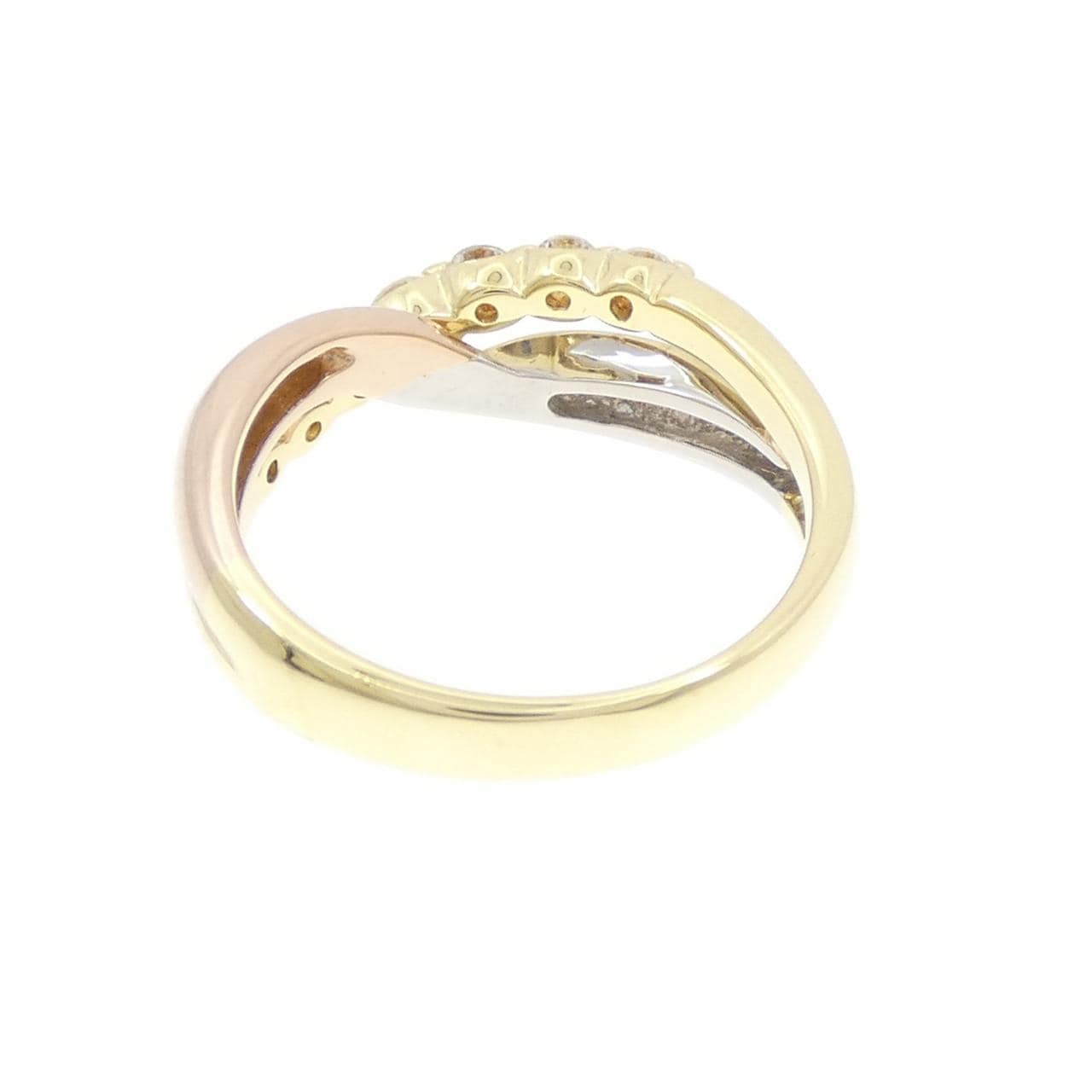 K18YG/PT900/K18PG ダイヤモンド リング 0.25CT