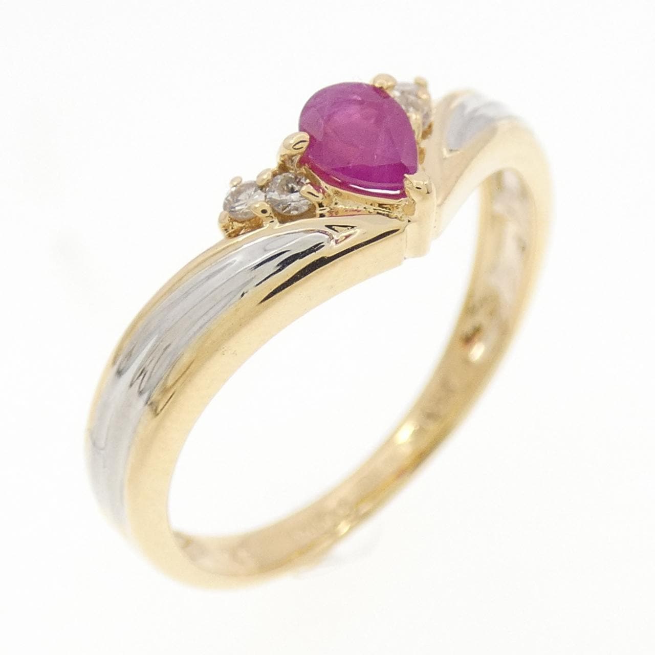 K18YG/PT900 ルビー リング 0.20CT