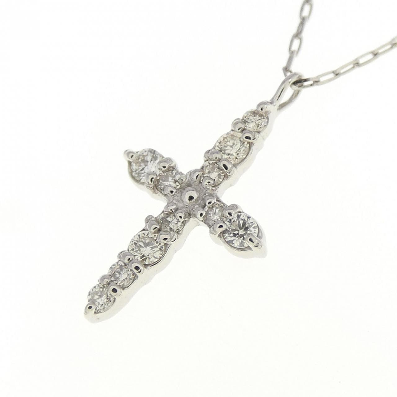 【新品】PT クロス ダイヤモンド ネックレス 0.10CT