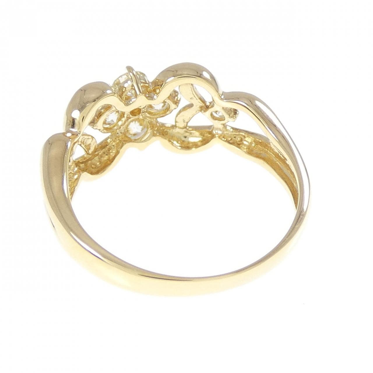 K18YG フラワー ダイヤモンド リング 0.50CT