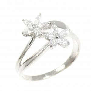 PT900 フラワー ダイヤモンド リング 0.50CT