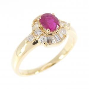 K18YG ルビー リング 0.54CT