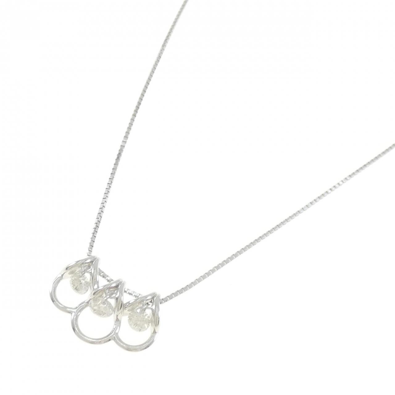 K18WG ダイヤモンド ネックレス 0.80CT
