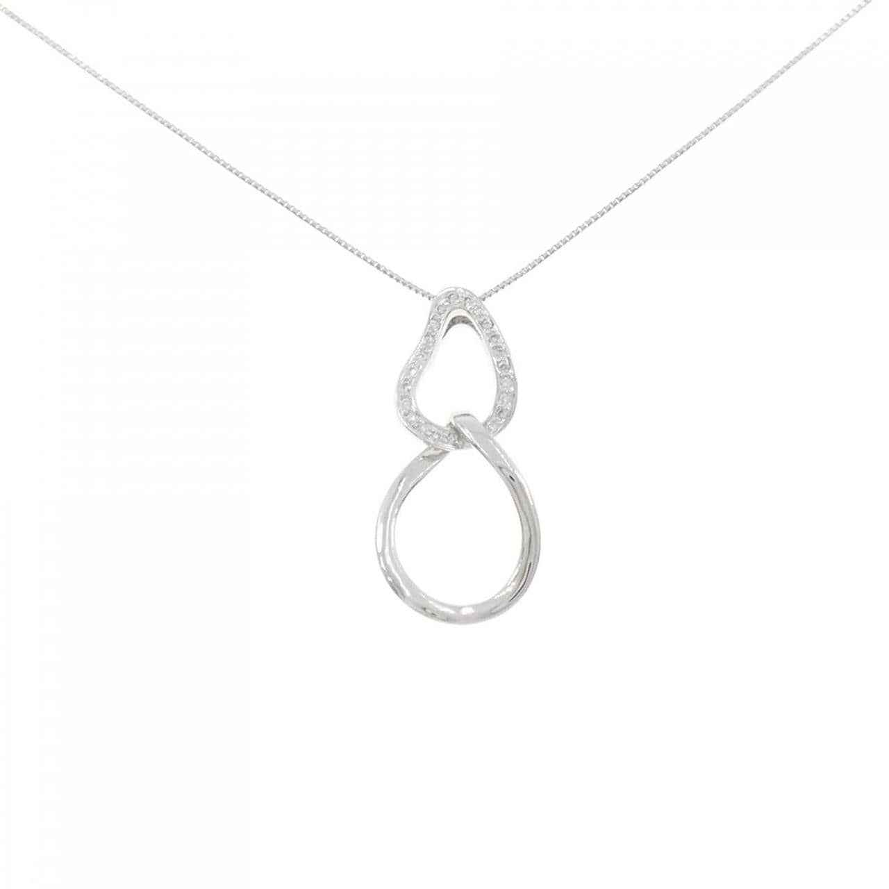 K18WG ダイヤモンド ネックレス 0.13CT
