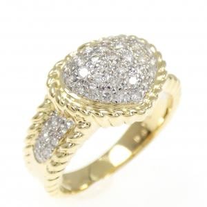 750YG/750WG ハート パヴェ  ダイヤモンド リング 0.50CT