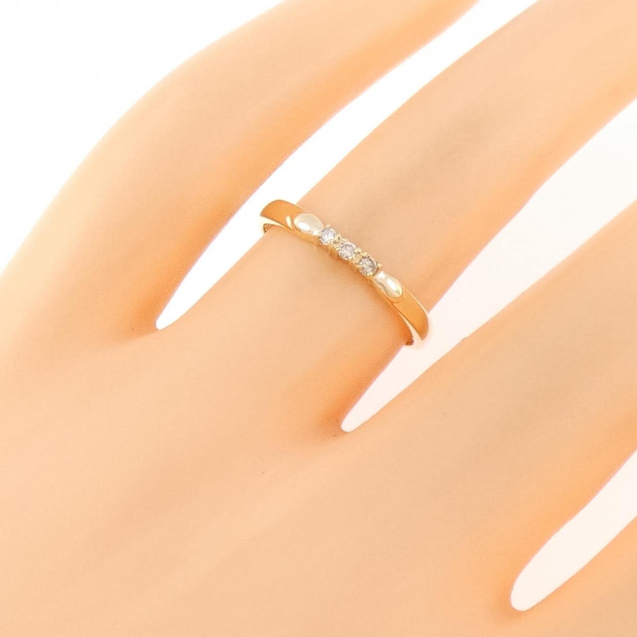 K18YG スリーストーン ダイヤモンド リング 0.05CT