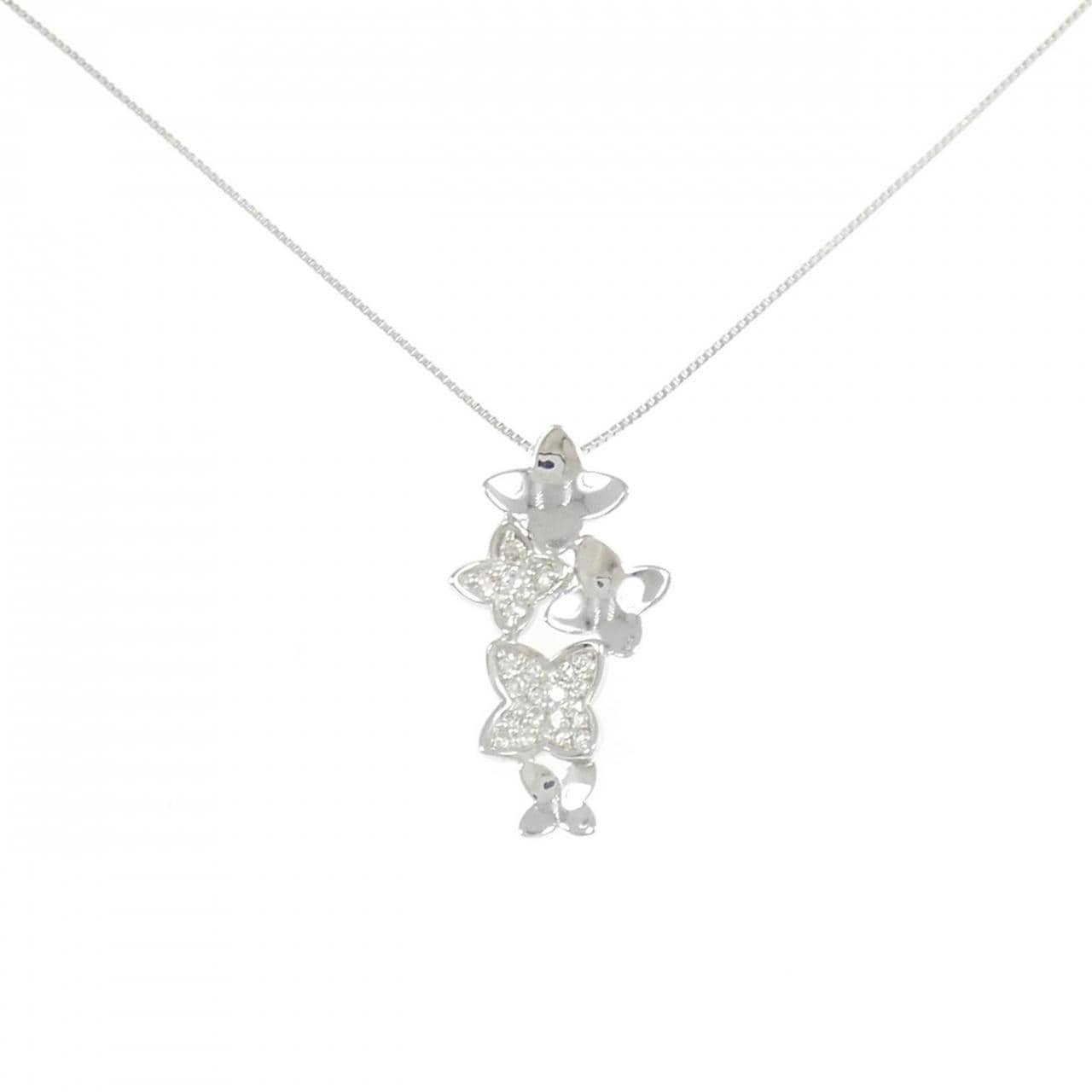K18WG ダイヤモンド ネックレス 0.18CT