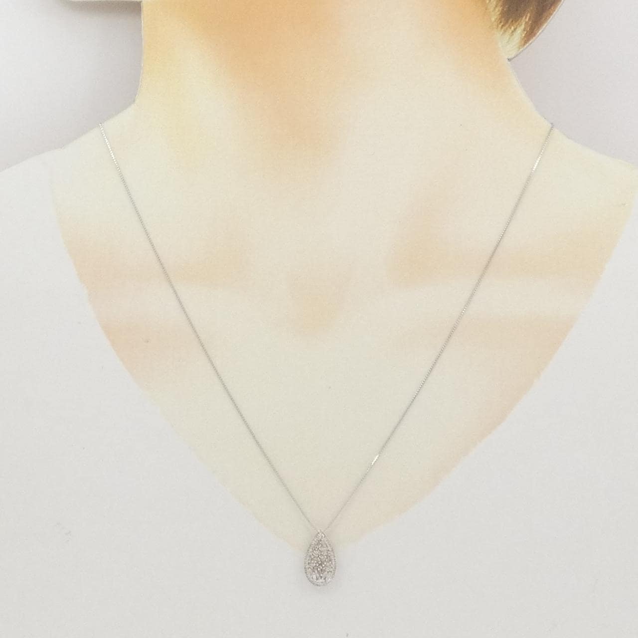 K18WG ダイヤモンド ネックレス 0.30CT