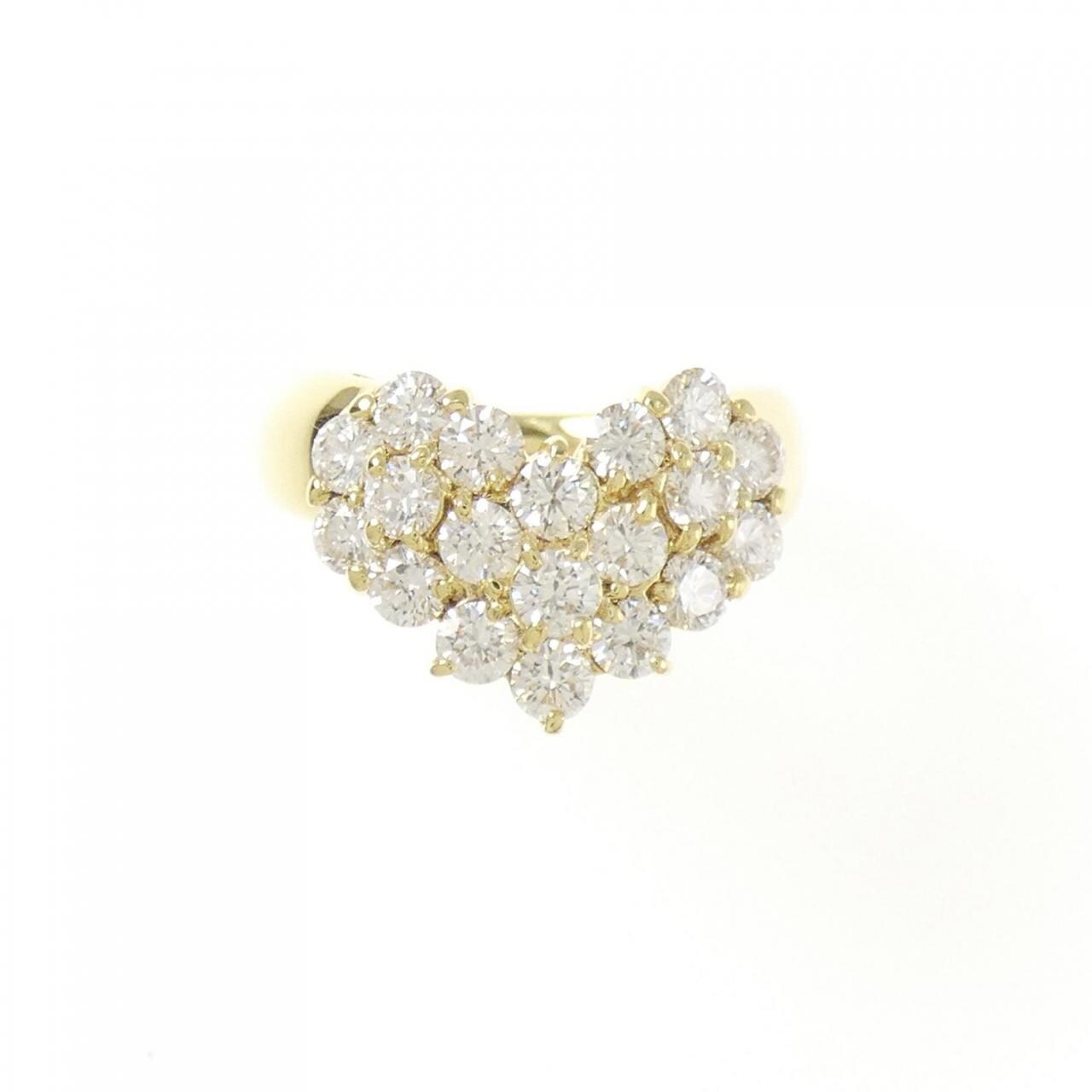 K18YG ハート ダイヤモンド リング 1.59CT