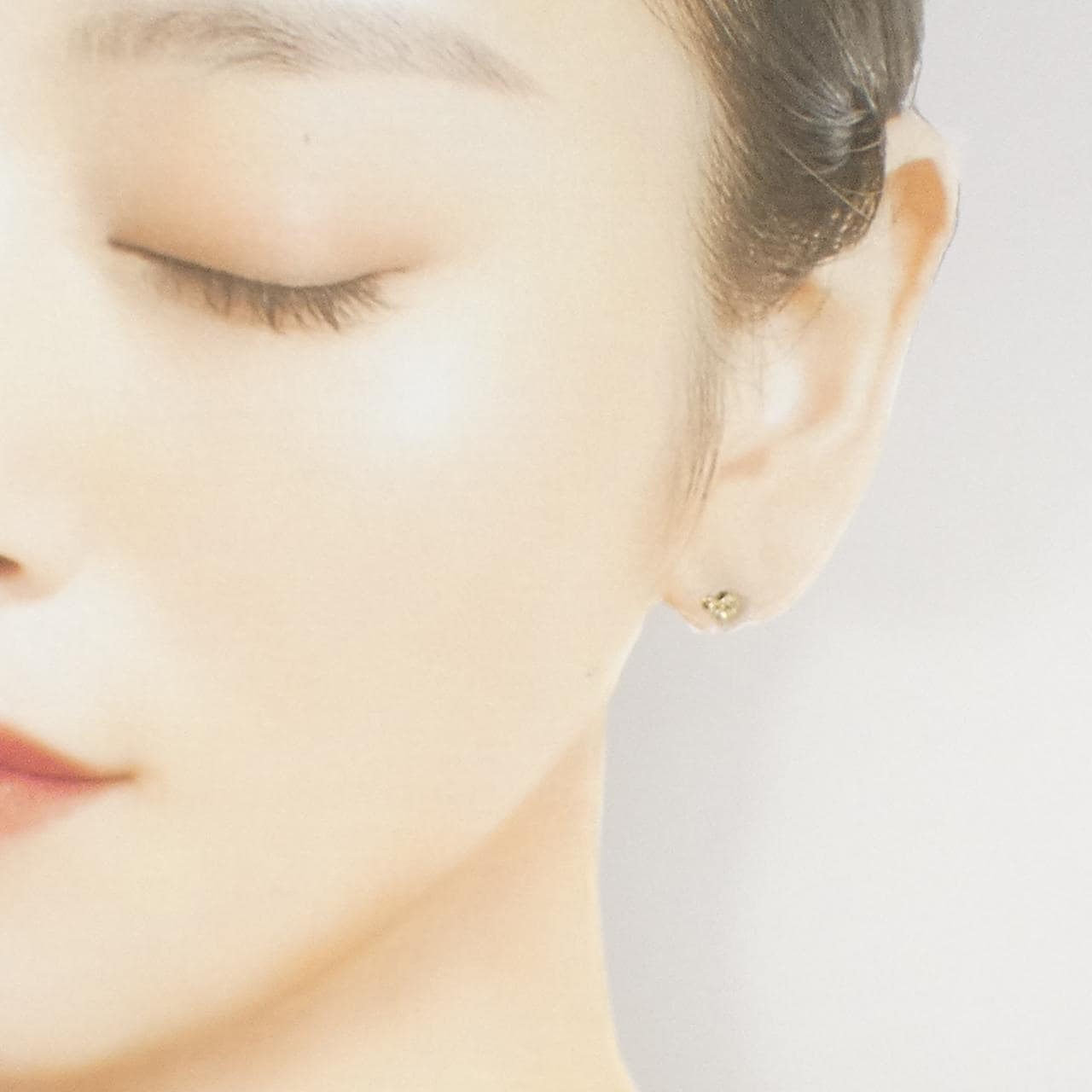 K18YG ハート ダイヤモンド ピアス 0.18CT