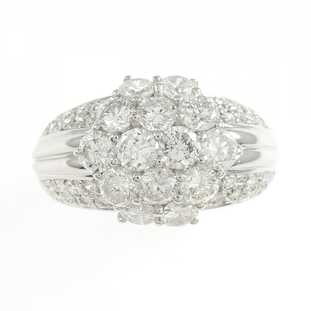 PT900 フラワー ダイヤモンド リング 2.11CT