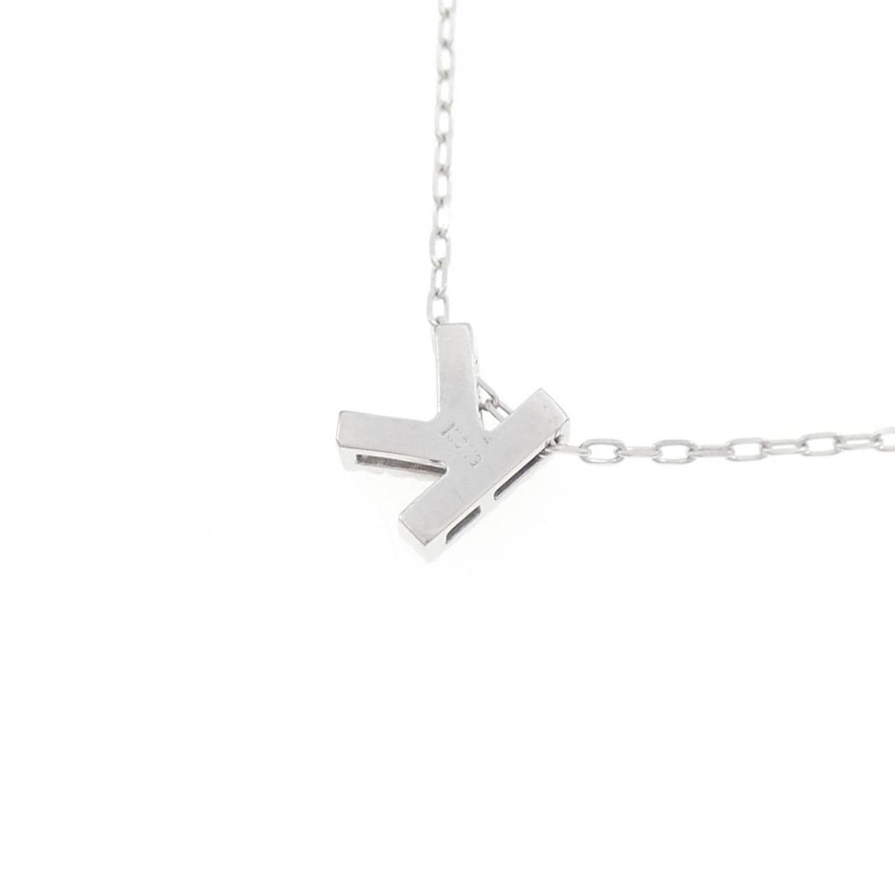 K18WG イニシャルK ダイヤモンド ネックレス 0.06CT