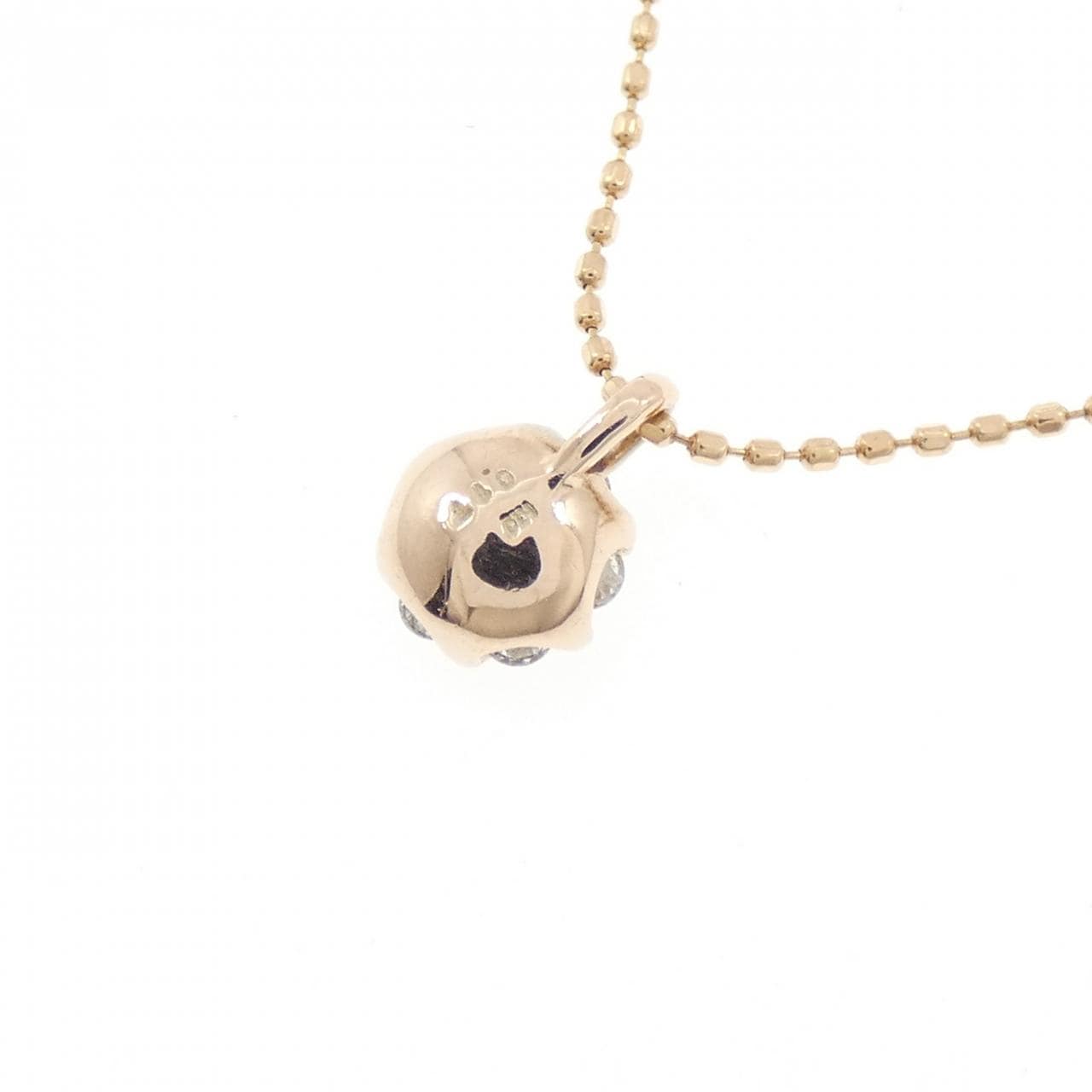 K10PG フラワー ダイヤモンド ネックレス 0.17CT