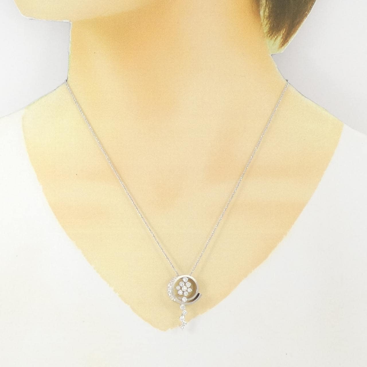K18WG ダイヤモンド ネックレス 1.04CT