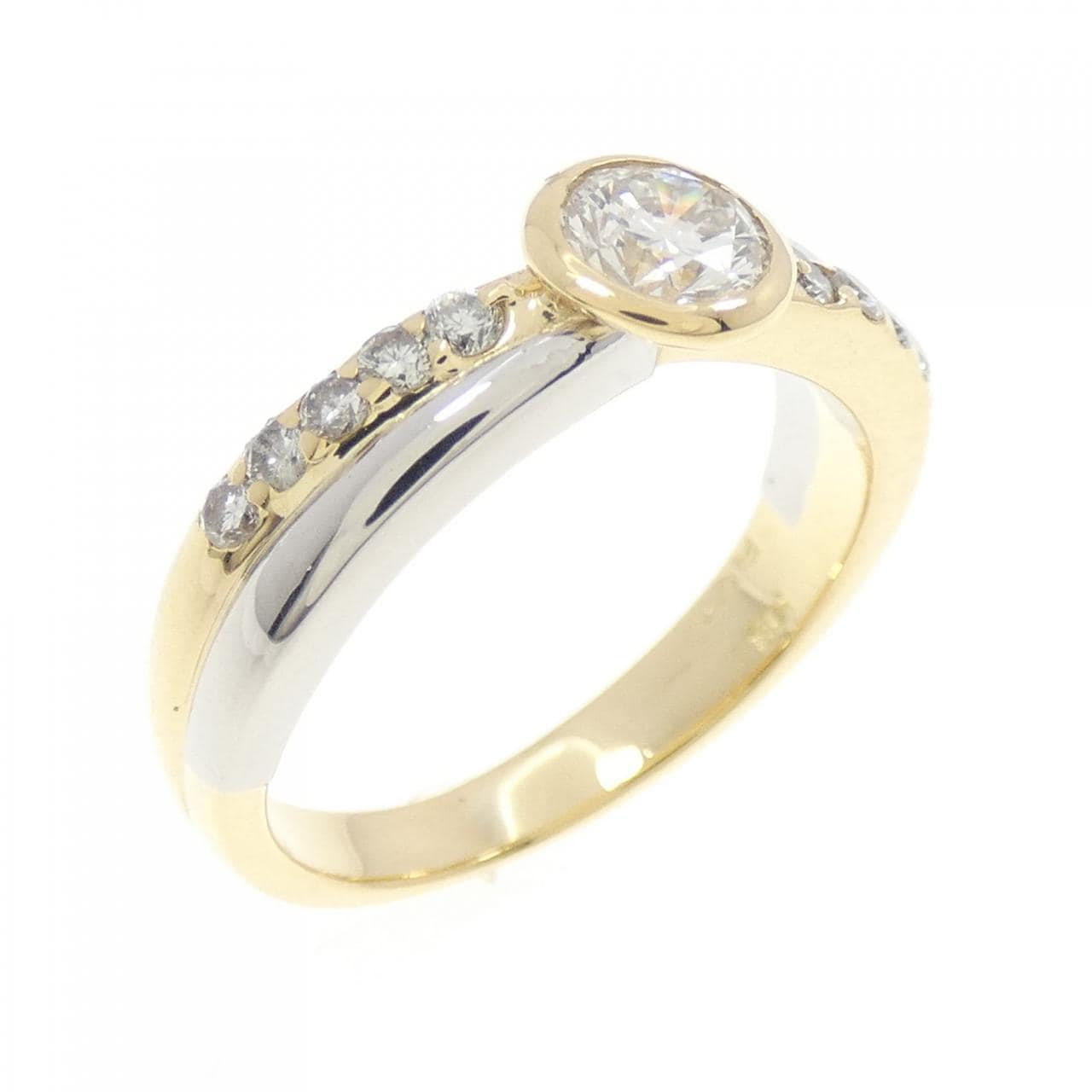 K18YG/PT ダイヤモンド リング 0.54CT
