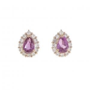 K18PG サファイヤ ピアス 2.06CT