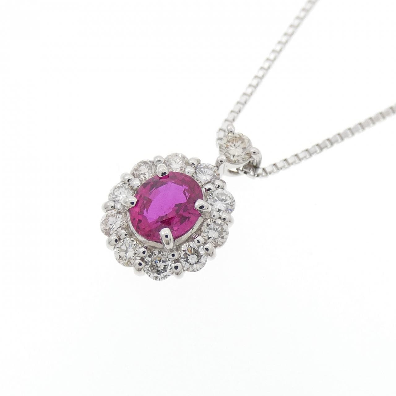 PT900/PT850 ルビー ネックレス 0.60CT