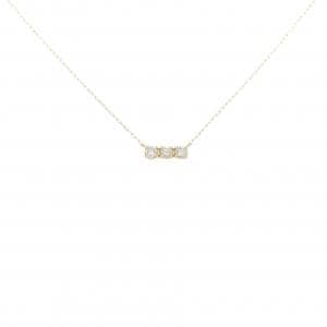 【新品】K18YG スリーストーン ダイヤモンド ネックレス 0.15CT