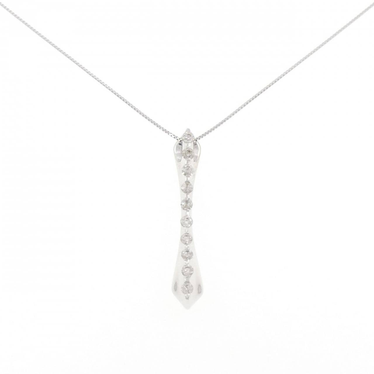 K18WG ダイヤモンド ネックレス 0.37CT