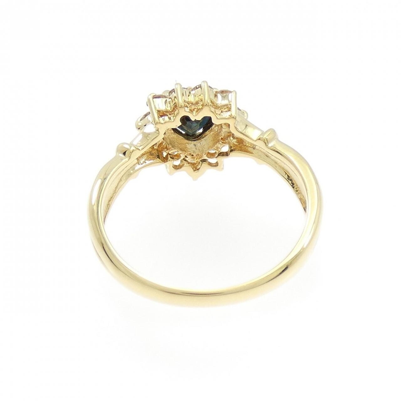 K18YG ハート サファイヤ リング 0.63CT