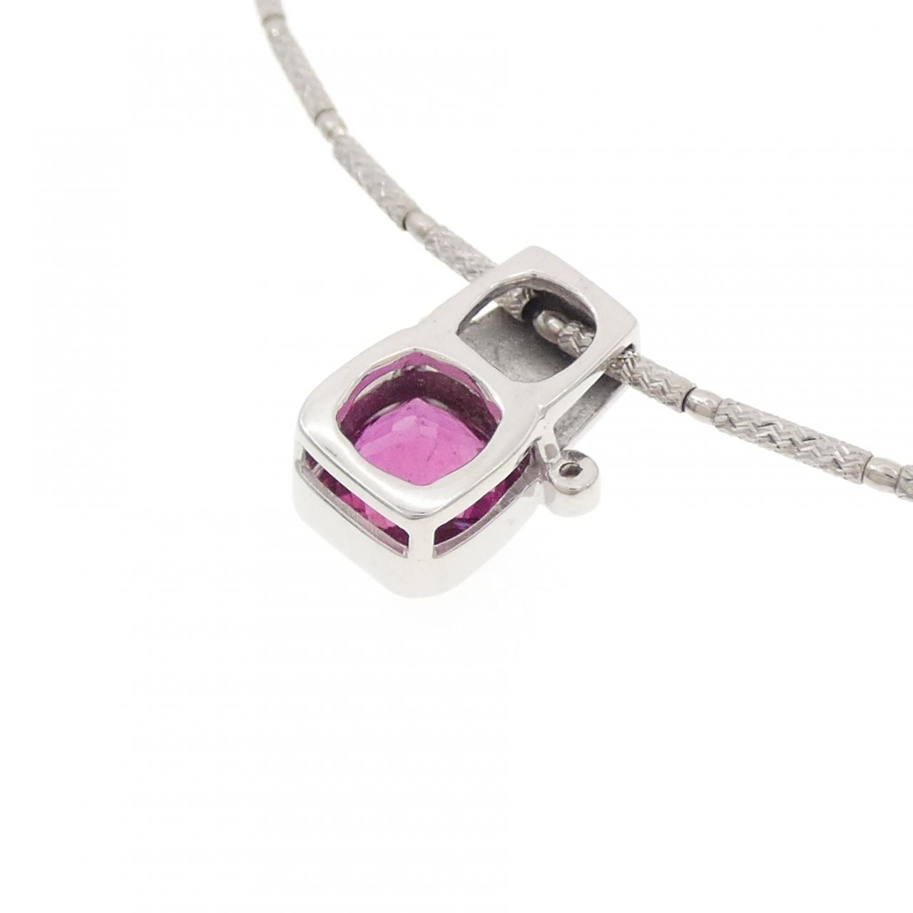 K18WG ルベライトトルマリン ネックレス 1.86CT