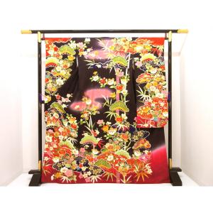 振袖　友禅金彩加工　刺繍入りボカシ染