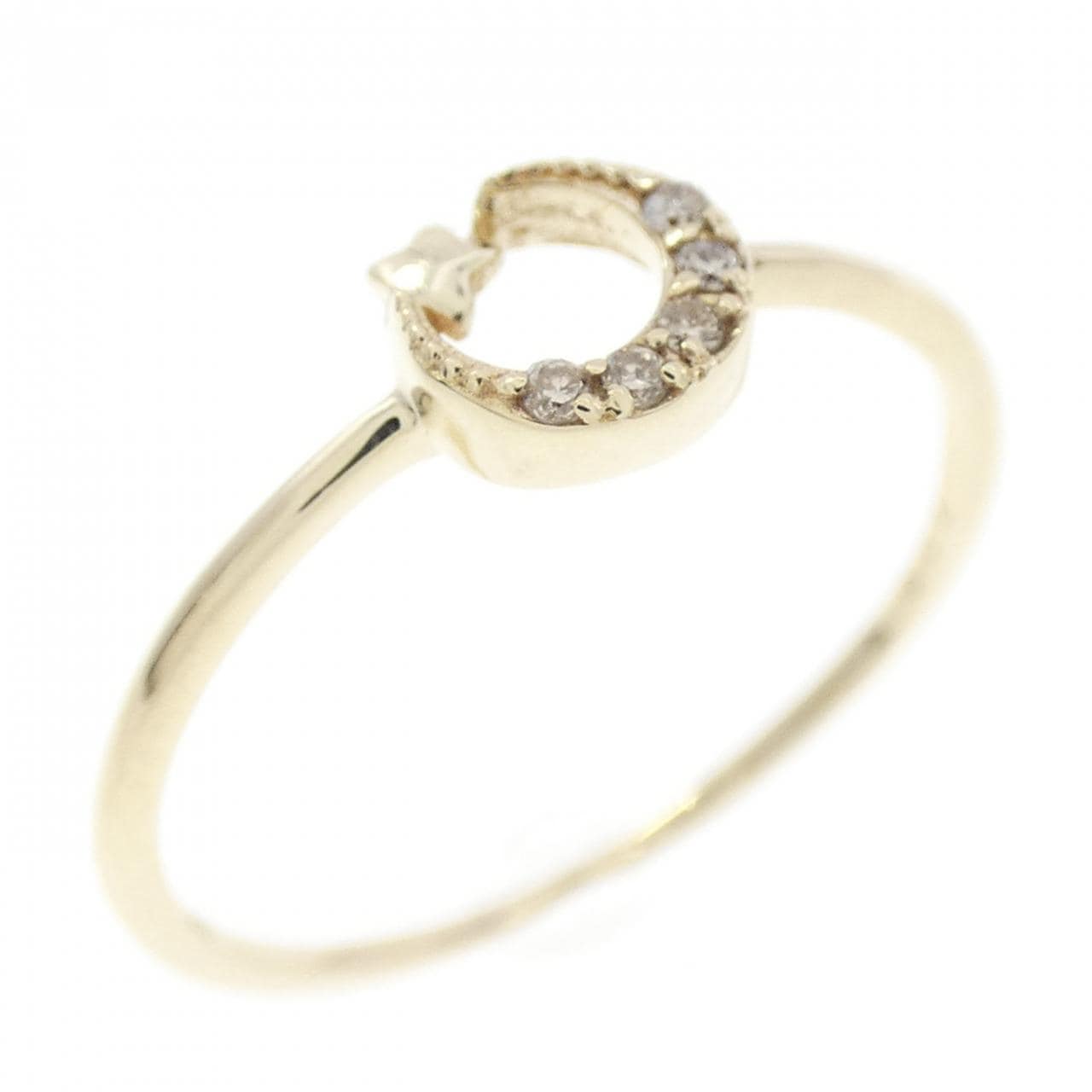 K10YG Moon x Star Diamond Ring 0.02CT