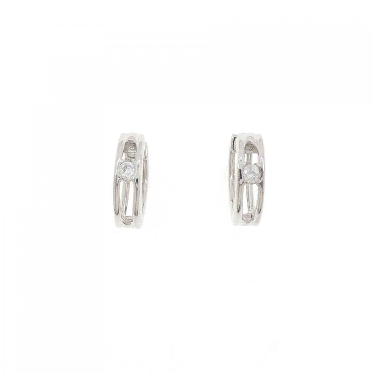 K14WG ダイヤモンド ピアス 0.10CT