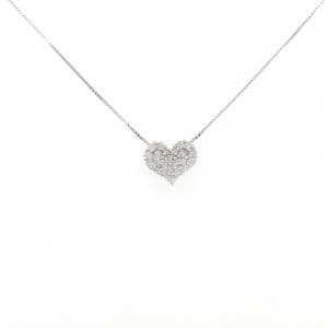 K10WG パヴェ ハート ダイヤモンド ネックレス 0.29CT