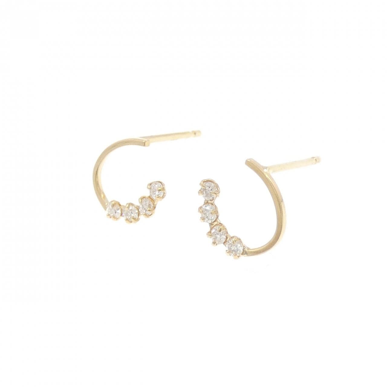 【新品】K18YG ダイヤモンド ピアス 0.10CT