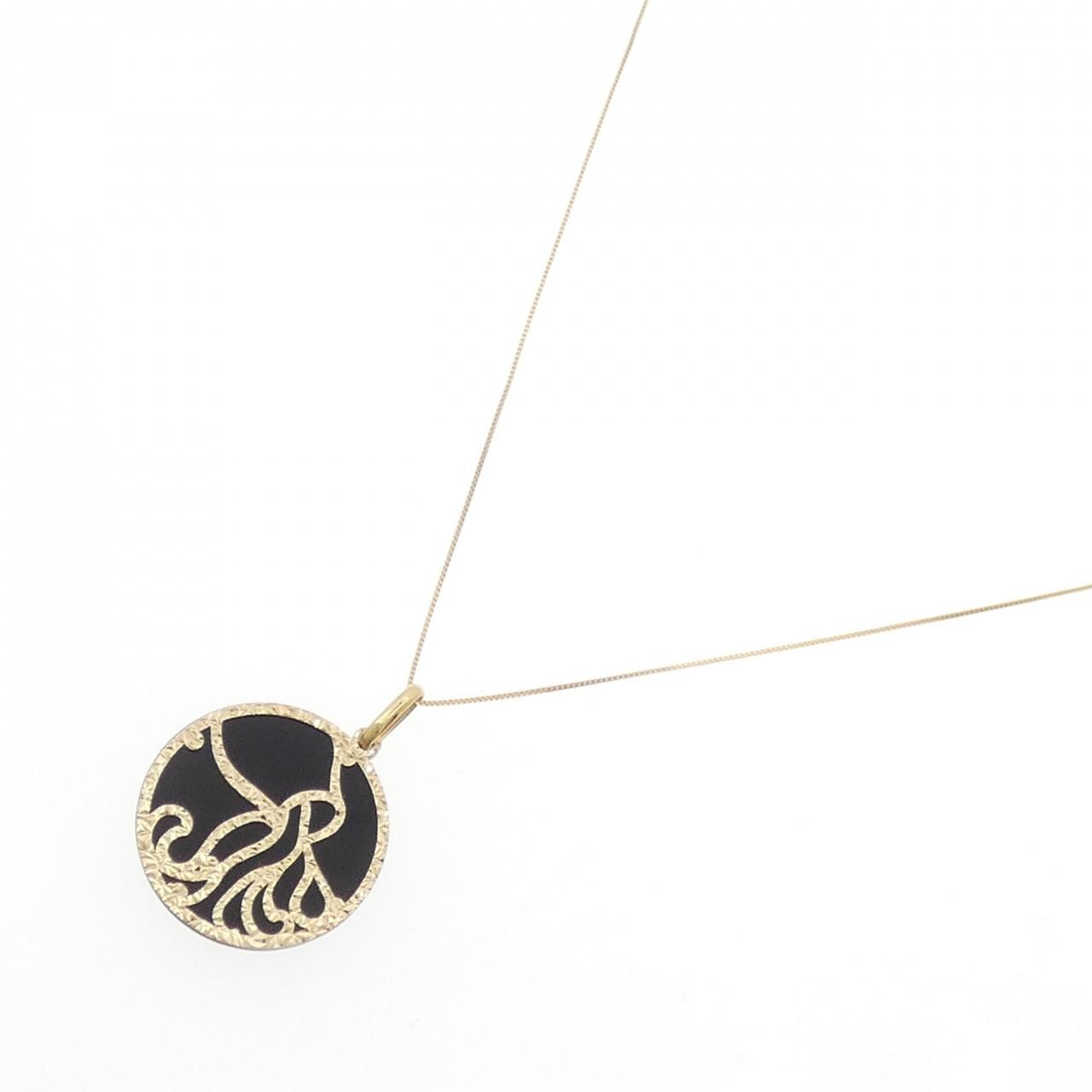 K18YG/K18WG オニキス ネックレス