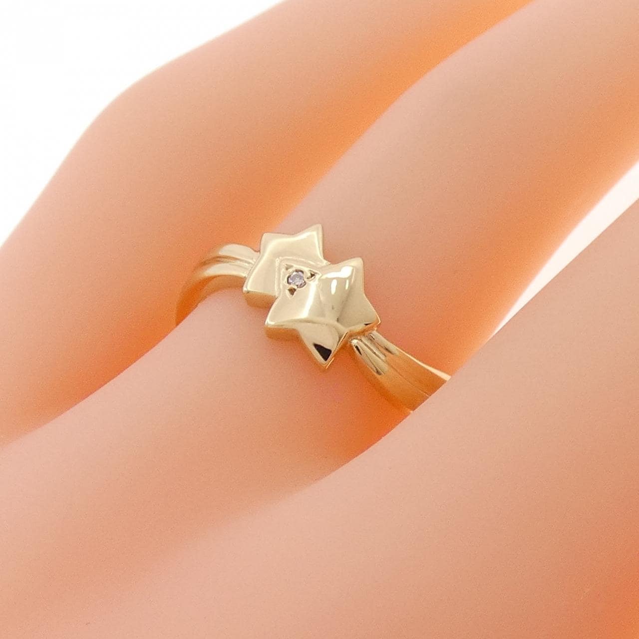 K18YG スター ダイヤモンド リング 0.005CT