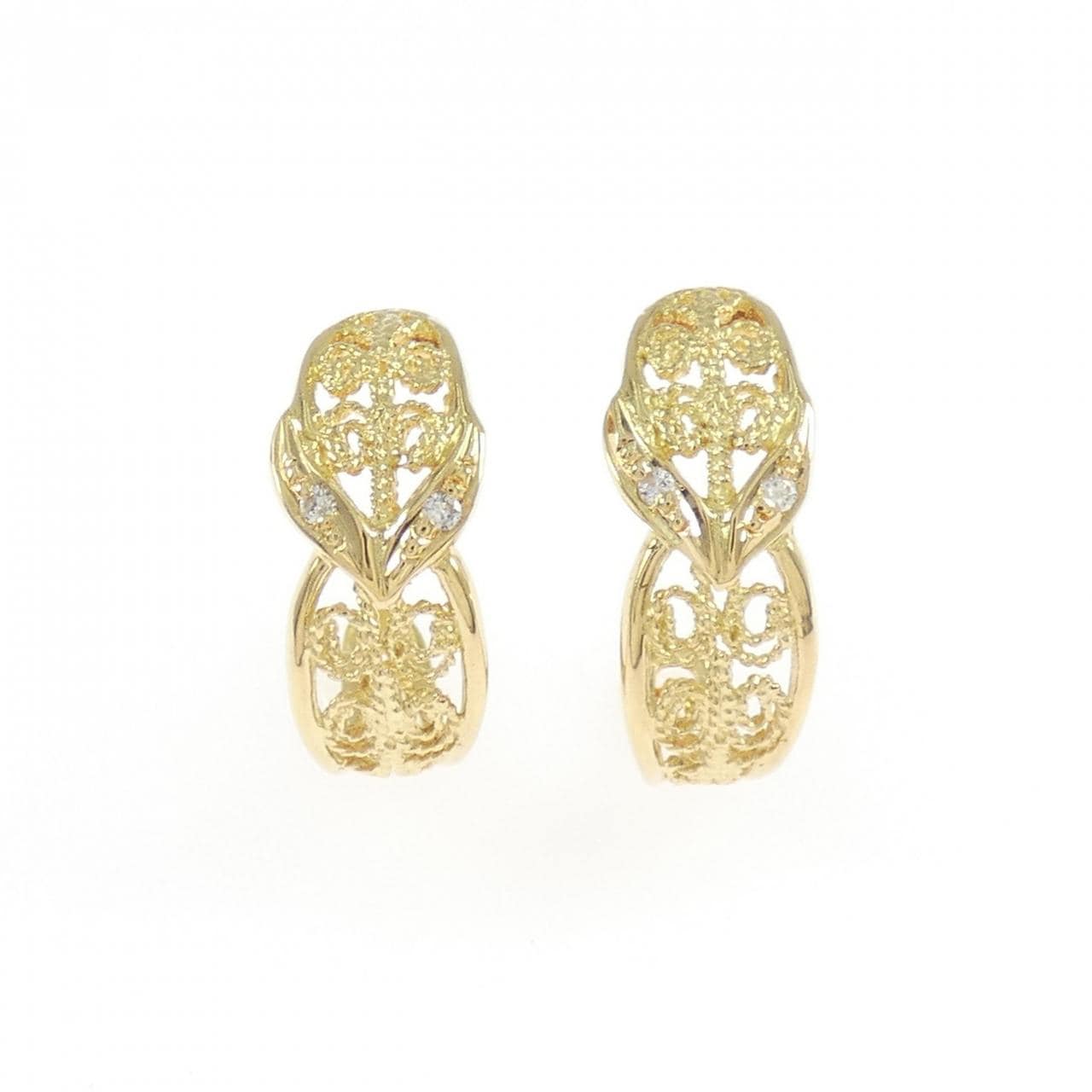 K18YG ダイヤモンド ピアス 0.02CT