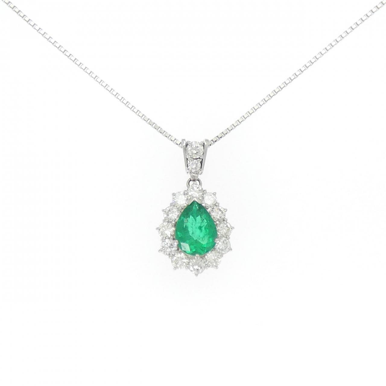 PT900/PT850 エメラルド ネックレス 1.85CT