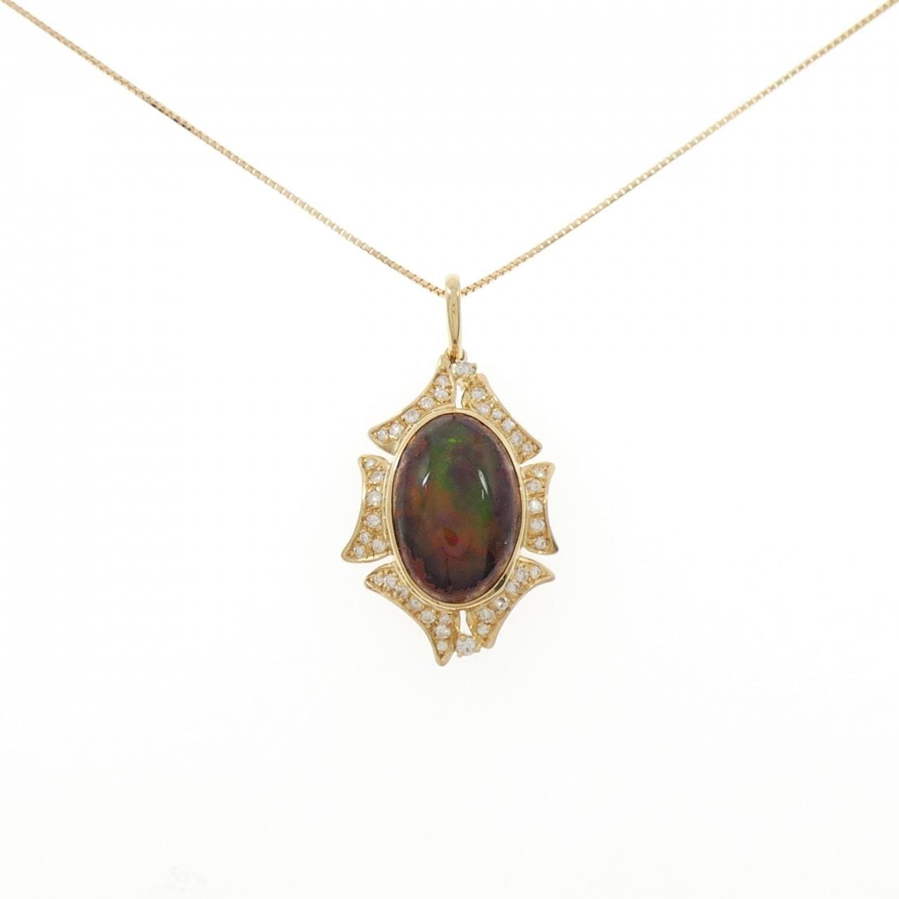 K18YG アイアンオパール ネックレス 6.76CT