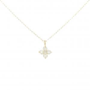 【新品】K18YG フラワー ダイヤモンド ネックレス 0.10CT