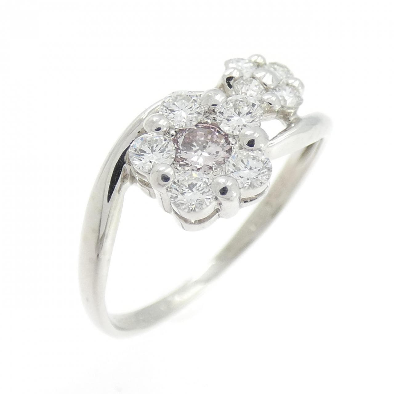 PT900 フラワー ピンクダイヤモンド リング 0.102CT