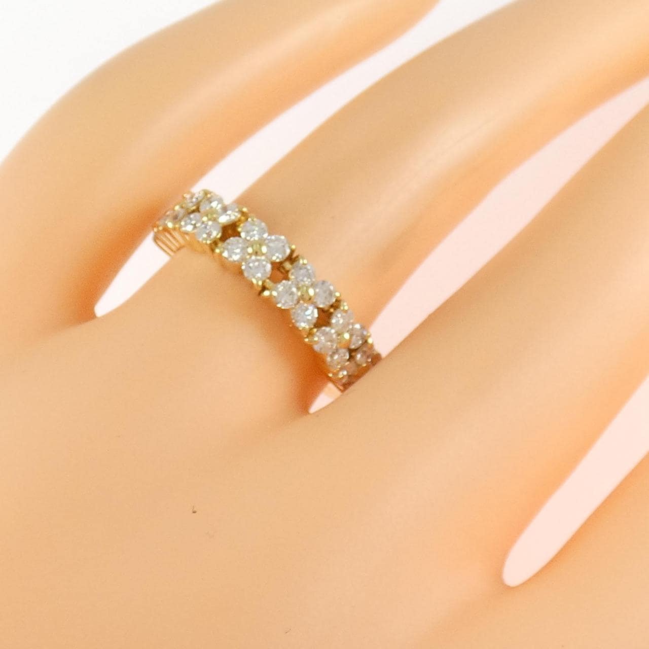 K18YG フラワー ダイヤモンド リング 0.36CT