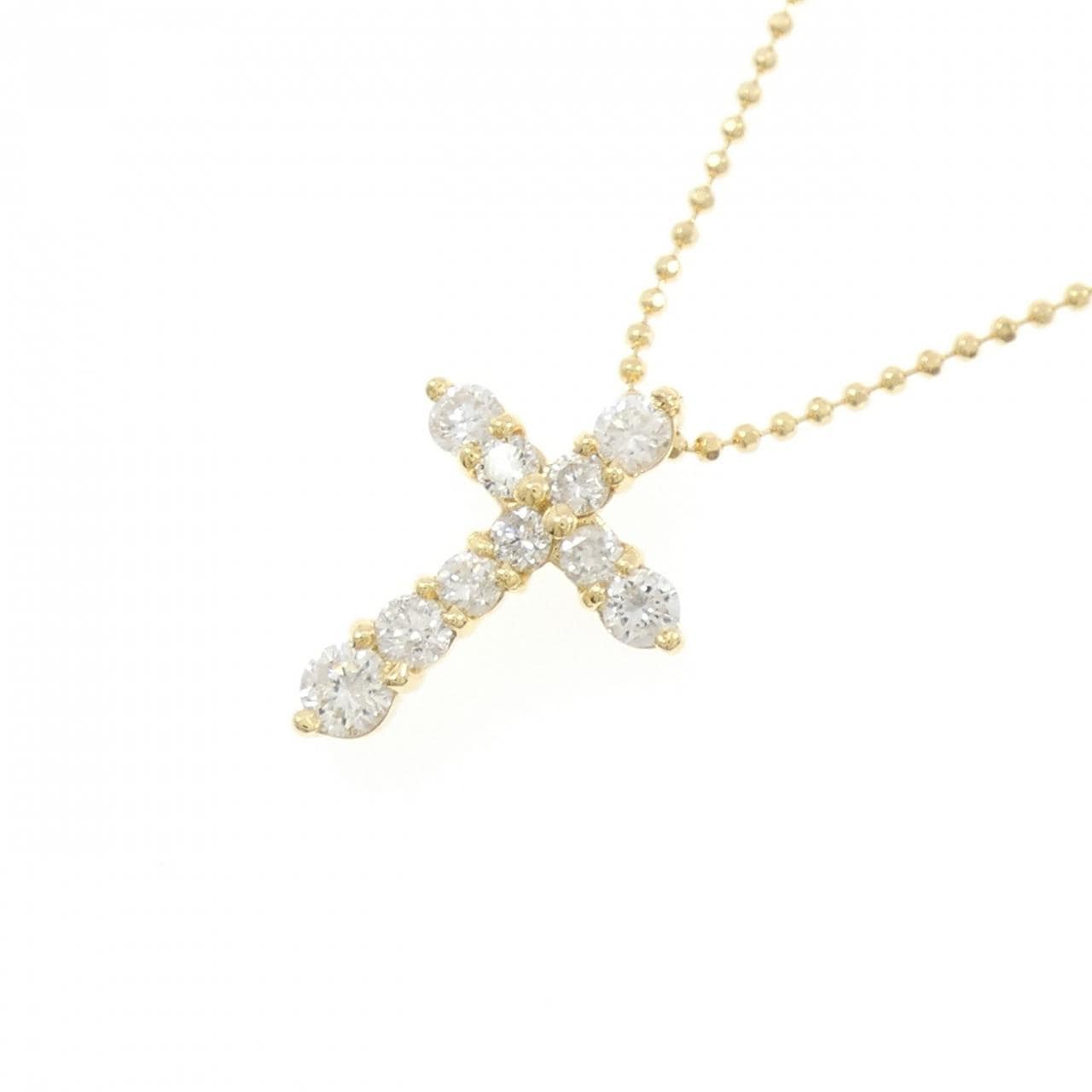 K18YG クロス ダイヤモンド ネックレス 0.50CT