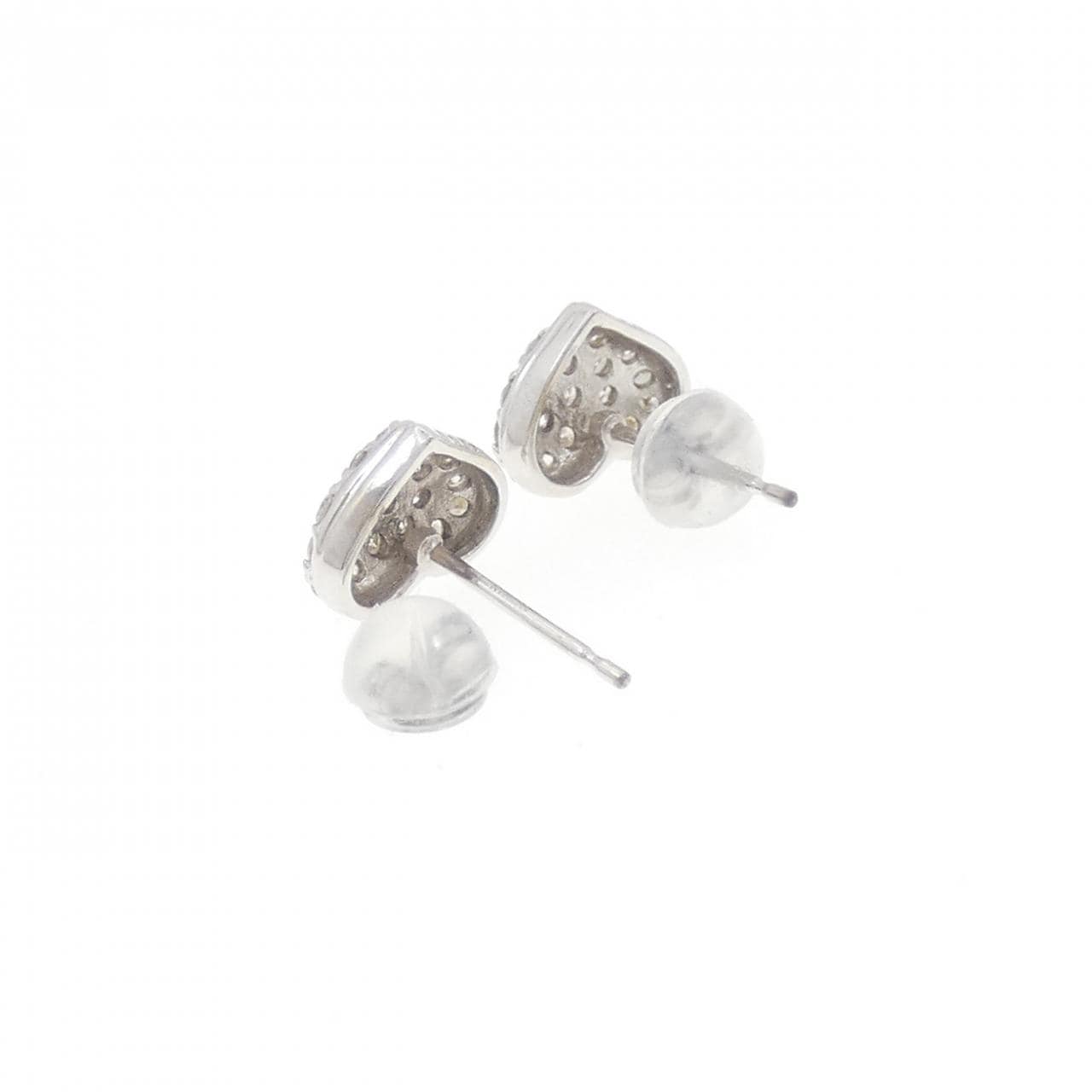 K18WG パヴェ ハート ダイヤモンド ピアス 0.50CT