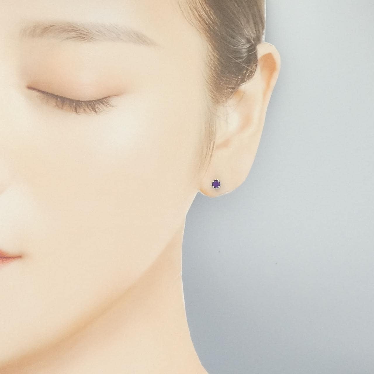 PT900 アメジスト ピアス