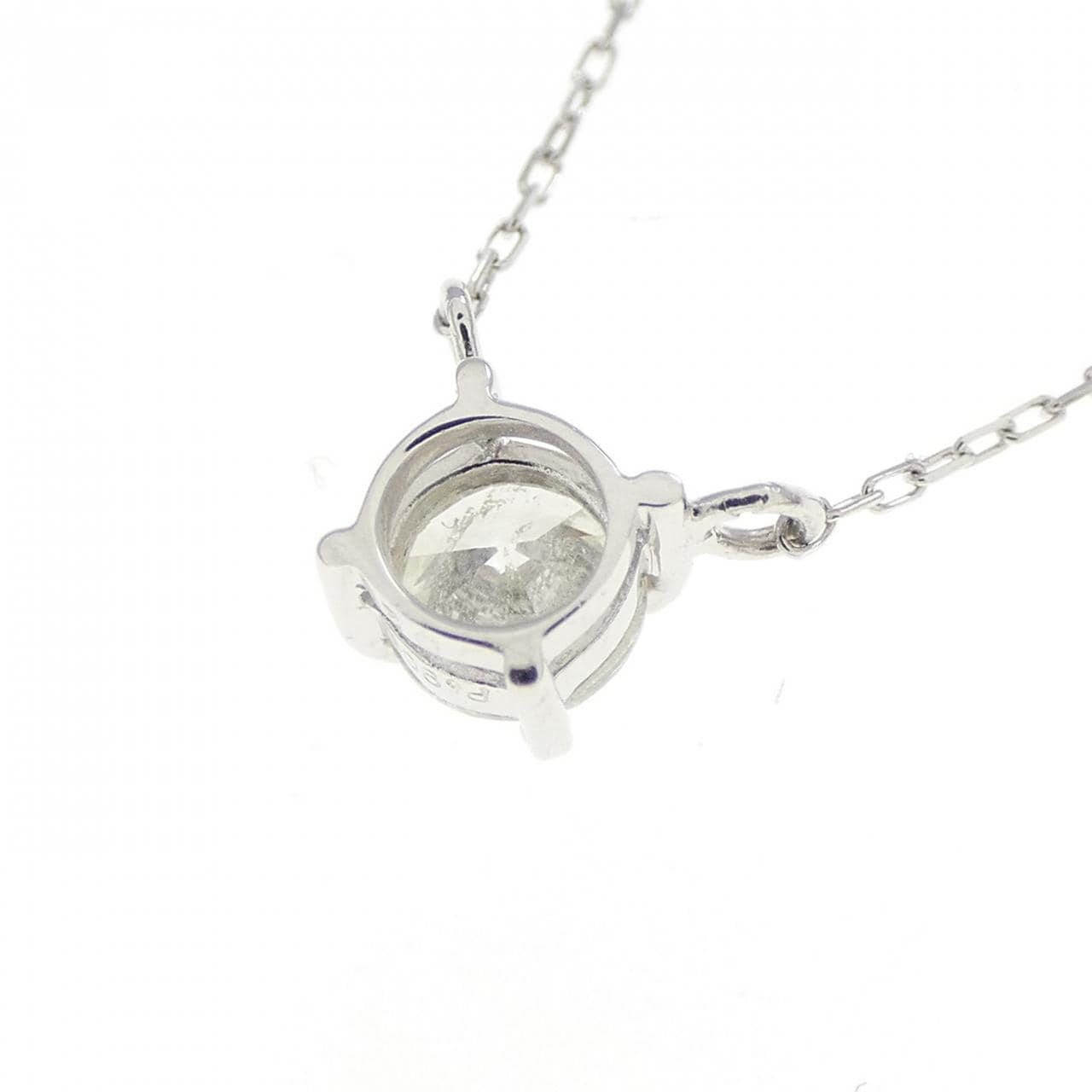 K10WG/PT900 ソリティア ダイヤモンド ネックレス 0.2CT