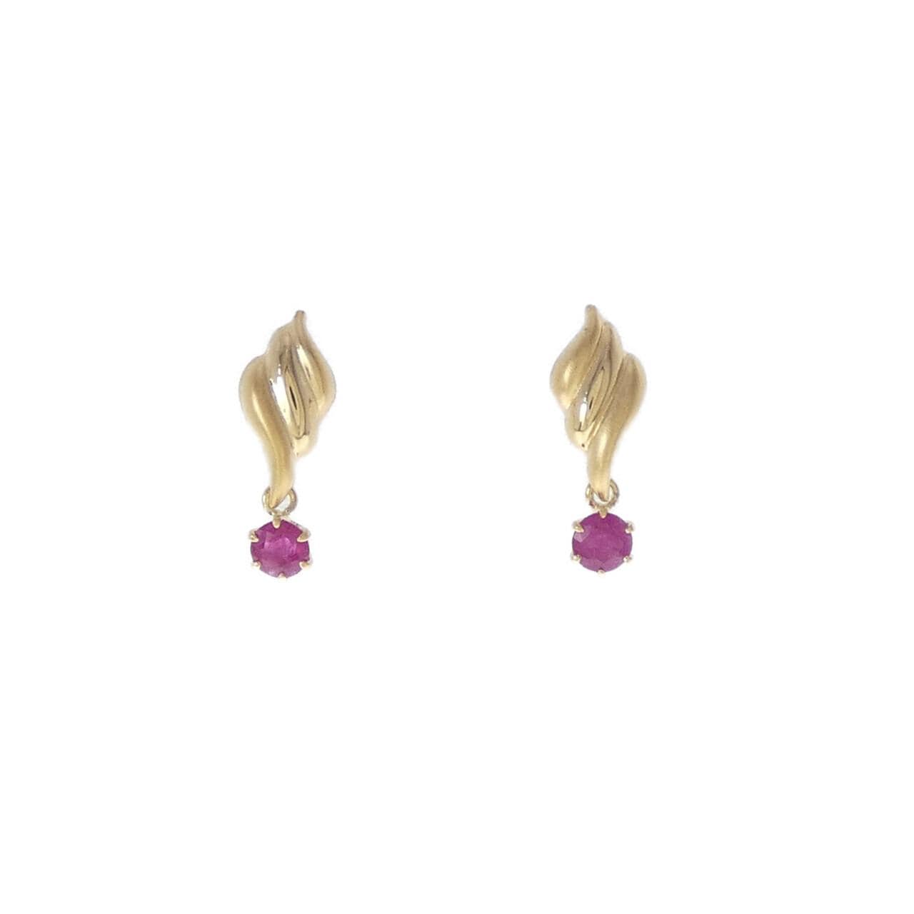 K18YG ルビー ピアス