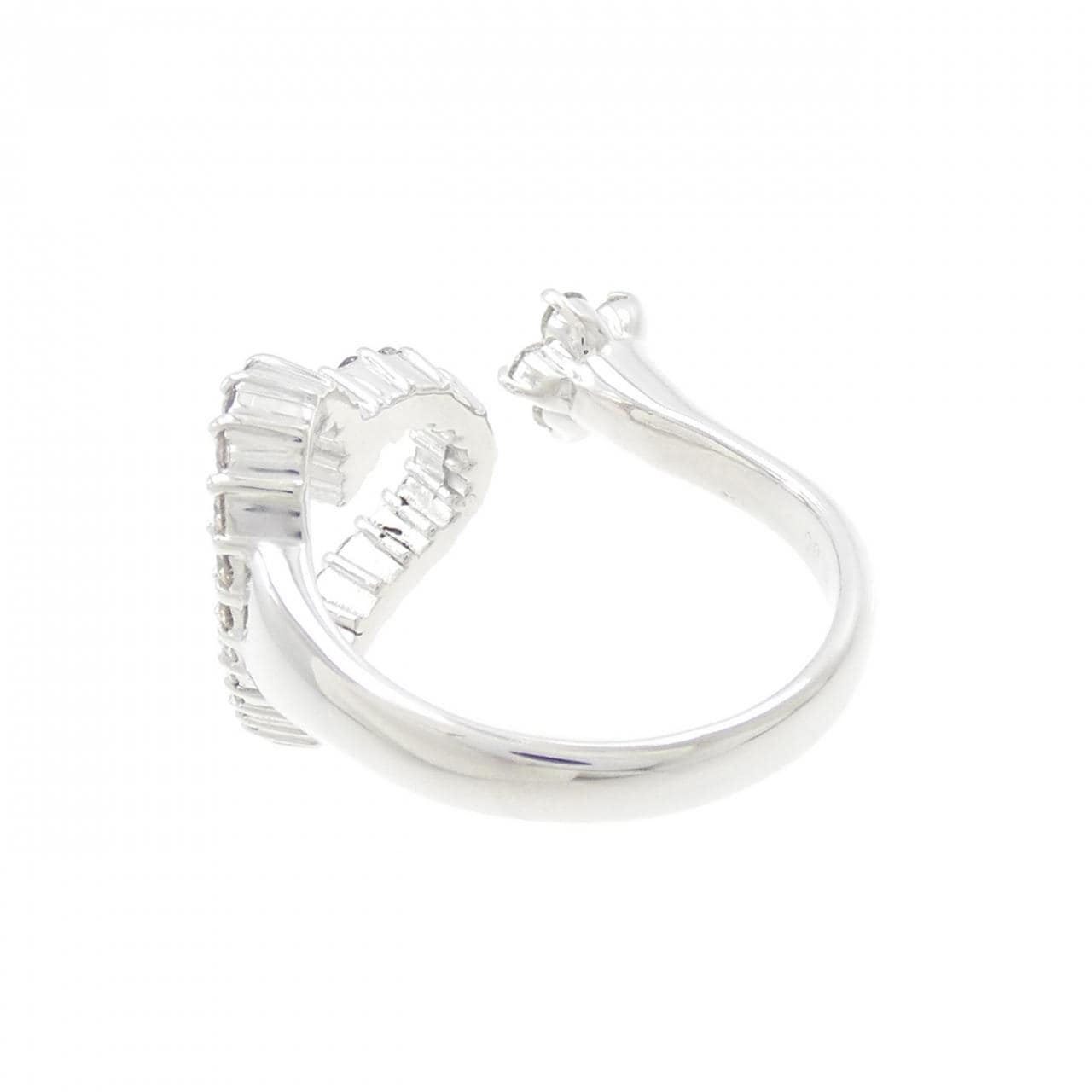 K18WG ハート×フラワー ダイヤモンド リング 0.60CT
