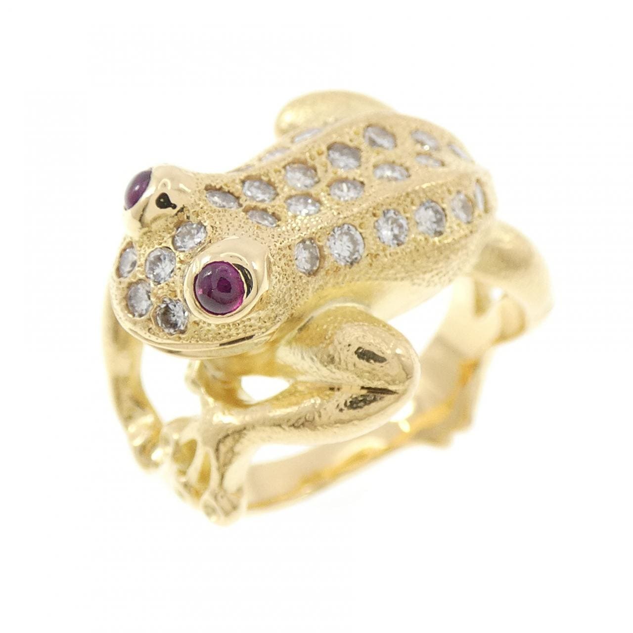 K18YG フロッグ ルビー リング 0.10CT