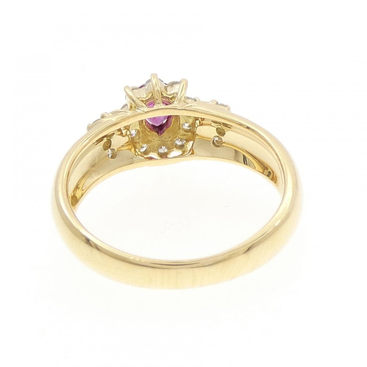 K18YG ルビー リング 0.37CT