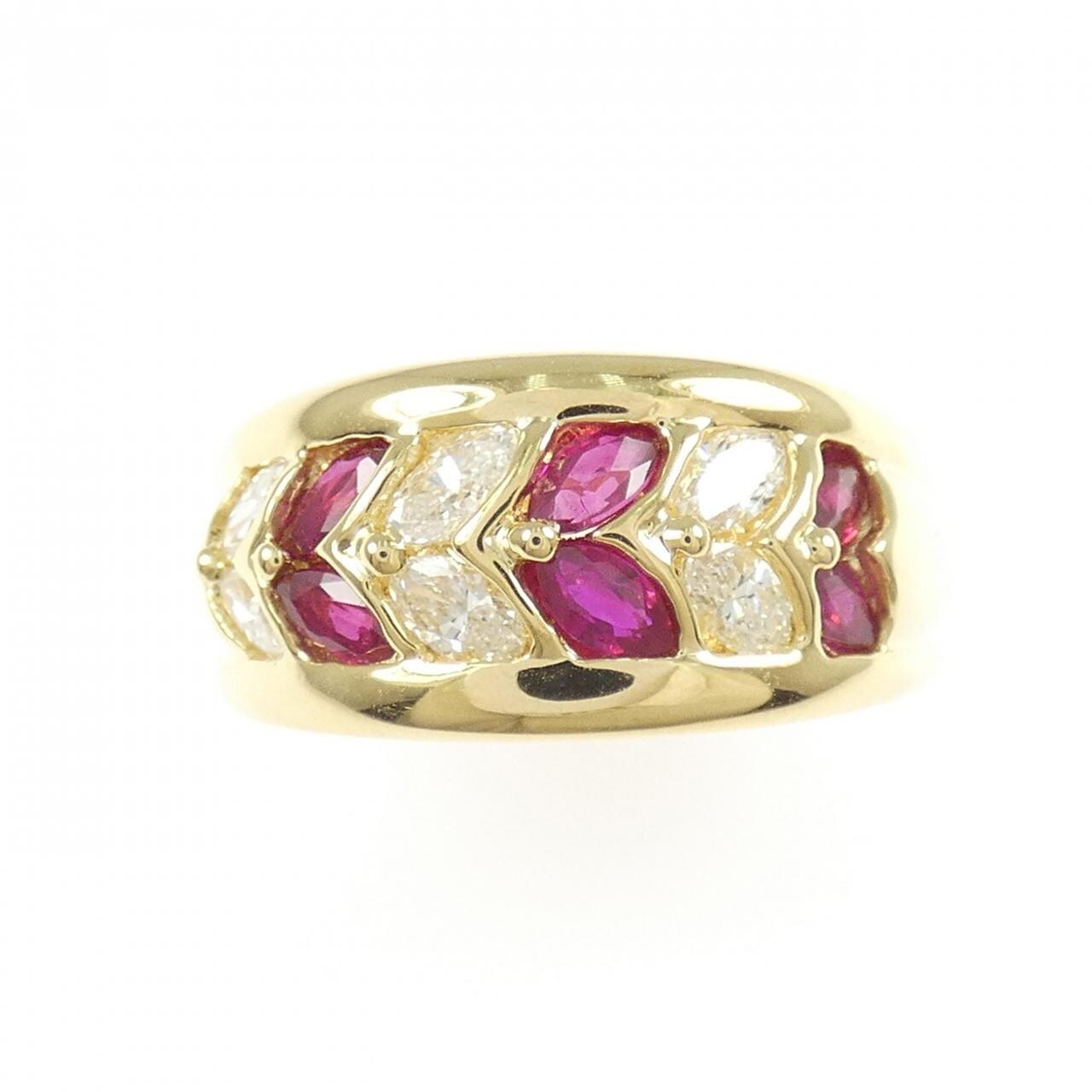 K18YG ルビー リング 0.72CT